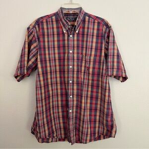 Vintage Nautica Shirt Mens Large Short Sleeved Plaid 90s Y2K Dad Grandpacore